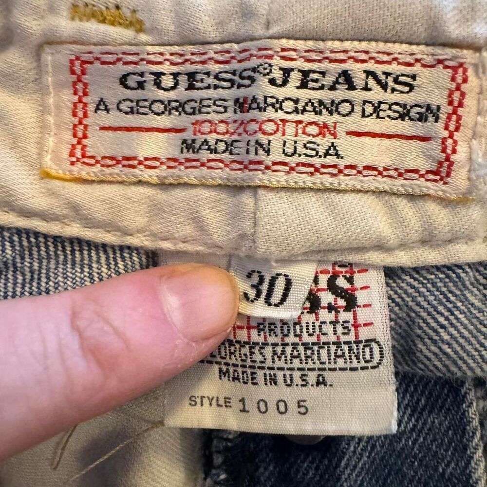 Vintage Guess by Marciano USA Acid Wash Mom Jeans High Rise Tapered Leg Sz 30 - Picture 7 of 8